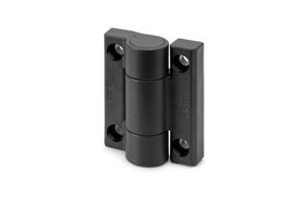 Zawias z amortyzatorem, oś pozioma, tłumienie przy zamykaniu 67 x 55 mm, moment tłumienia 0,8 Nm | 4 otwory pod śruby M6 | czarny - ELESA+GANTER CFAM.67-CH-6-O-NC-080