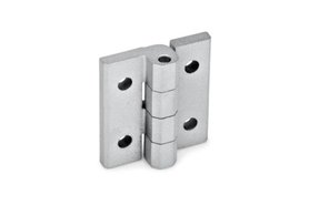 Zawias 60 x 65 mm, bez regulacji, 4 otwory pod śruby M8, odlew cynkowy, srebrny | ELESA+GANTER GN 235-ZD-60-65-D-SR