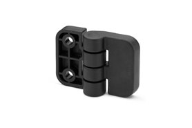 Zawias antywłamaniowy z technopolimeru 50 x 70 mm | wtopki M6 + otwory pod śruby stożkowe M6 | czarny - ELESA+GANTER CFJ.50-R B-M6-SH-6