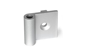 Skrzydło zawiasu aluminiowe 80 x 43 mm | zewnętrzne ze stopniem pozycjonującym, otwory stożkowe - GANTER GN 2291-43-80-AN-C-EL