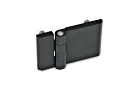 Zawias 90 x 60 mm, przedłużony poziomo, 4 trzpienie gwintowane, czarny | ELESA+GANTER GN 237-ZD-90-60-C-SW
