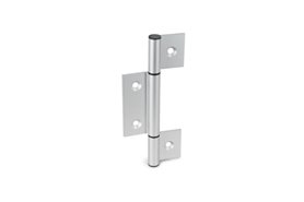 Zawias aluminiowy długi trzyczęściowy 165 x 72 mm | typ A (skrzydła zewnętrzne) | otwory stożkowe - GANTER GN 2295-72-165-A-C-EL