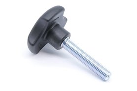 Pokrętło zaciskowe z technopolimeru VTT.60-P-M12X60, trzpień gwintowany ze stali ocynkowanej - ELESA+GANTER