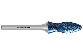 Pilnik obrotowy CURVE + RBF z węglika | z powłoką BLUE-TEC | frez kombinowany | 12 x 35 mm | chwyt 6 mm | długość 80 mm - KARNASCH 116023100
