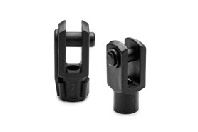 Przegub widełkowy z zatrzaskiem | Gwint M14, sworzeń 14 mm | Technopolimer - ELESA+GANTER FJT-M14+PC