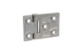 Zawias do ciężkich zastosowań 63 x 50 mm | wydłużony z jednej strony | typ B, stal nierdzewna 1.4405 - ELESA+GANTER GN 237.3-NI-63-50-B-GS