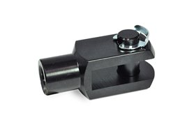 Przegub widełkowy ze sworzniem z pierścieniem zabezpieczającym KL | Gwint M14, 28 mm | Aluminium - ELESA+GANTER GN 751-14-28-M14-KL-AL