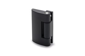 Zawias aluminiowy do wąskich ram i cienkich drzwi 90 x 41,5 mm | część odsadzona, czarny | wkręty w komplecie - ELESA+GANTER CMDX-AL-R-90-AB