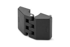Zawias do drzwi z uszczelką 48,5 x 70 mm | wtopki i trzpienie gwintowane | czarny - ELESA+GANTER CFE.48 B-M5-p-M5x17