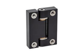 Zawias precyzyjny 55 x 70 mm, skrzydła B-B (wewn./zewn.) | śruby M6 | aluminium czarne - ELESA+GANTER GN 7580-ALS-55-70-B-B