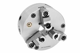 Uchwyt tokarski samocentrujący spiralny, stalowy, 3 - szczękowy: 125 MM (DIN 6350), mocowanie od czoła, premium - BISON BIAL (3575-125-P)