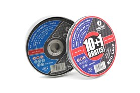 Zestaw tarcz do cięcia metalu ECO-LINE (10 szt. + 1 szt. GRATIS) | METAL/INOX typ 41 - 125 x 1 x 22,2 mm | A60RBF - ANDRE 010167