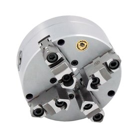 Uchwyt tokarski samocentrujący spiralny, stalowy, 4 - szczękowy: 125 MM (DIN 6350) - BISON BIAL (3775-125)