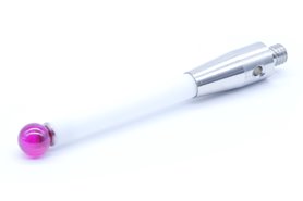 Trzpień pomiarowy prosty M4 | średnica 6 mm | długość 50 mm | rubinowa kulka | efektywna długość robocza 38,5 mm - DARMET R-M4-L50-D6