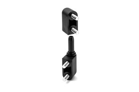 Zawias z regulowaną osią obrotu 64 x 14,5 mm, trzpienie gwintowane M5x12, czarny - ELESA+GANTER CFN.65 p-M5x12