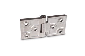 Zawias do ciężkich zastosowań 76 x 50 mm | wydłużony z obydwu stron | typ B, stal nierdzewna 1.4405 - ELESA+GANTER GN 237.3-NI-76-50-B-GS