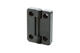 Zawias zatrzaskowy 65 x 49,5 mm | 4 pozycje blokowania, moment 3 Nm | otwory pod śruby z łbem sześciokątnym M6 | czarny - ELESA+GANTER CFV.65 EH-6-3.0