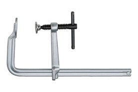 Ścisk stalowy, śrubowy EUG z uchwytem "T", 300 x 80 mm, nacisk 300 kg, odmiana standard - ZALCO EUG30CS8
