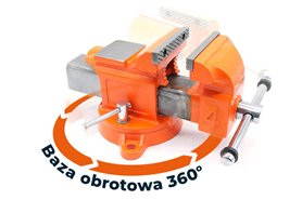 Imadło ślusarskie | szczęki ząbkowane 125 mm | z kowadełkiem i podstawą obrotową 360° - FORWARD 30505