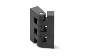 Zawias z technopolimeru do wąskich ram 48,5 x 30 mm | wtopki gwintowane M5 | czarny - ELESA+GANTER CFF.48 B-M5
