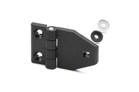 Zawias do paneli szklanych i z tworzywa sztucznego 50 x 77 mm | mocowanie do ramy M6 | czarny - ELESA+GANTER CFM-TR-G-B.50-SH-6