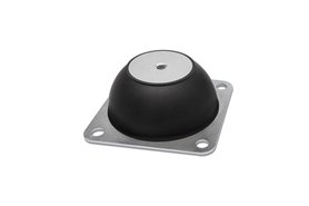 Wibroizolator ze stali węglowej 78 mm, otoczony gumą 40ShA, tuleja M12, typ B kwadratowa płyta - ELESA + GANTER DVE-78-M12-B-40