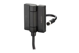Zawias z przepustem przewodu elektrycznego 70 x 60 mm | wtopki gwintowane M6, przewód do dołu, złącze żeńskie | przewody 3,5 m + 1,5 m - ELESA+GANTER CFM-PC.70-B-M6-C-C3.5+B1.5