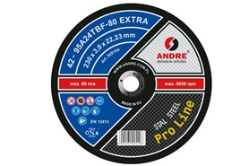 Tarcza do cięcia PRO-LINE | wersja EXTRA | typ 42 | 230 x 3 x 22,2 mm | 95A24TBF - ANDRE 020154