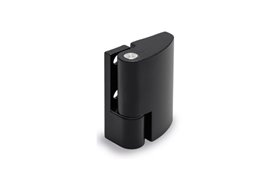 Zawias aluminiowy do wąskich ram i cienkich drzwi 50 x 41,5 mm | części na tej samej wysokości, otwieranie w lewo, czarny | wkręty w komplecie - ELESA+GANTER CMDX-AL-PS-50-AB