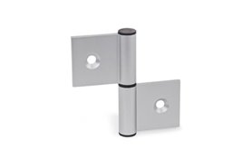 Zawias demontowalny aluminiowy | płaski, typ I (skrzydła wewnętrzne) | 162 x 86 mm | otwory pod śruby stożkowe - GANTER GN 2294-86-162-I-C-EL