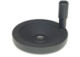 Koło ręczne pełne z aluminium GN 323-100-B10-A | z rękojeścią obrotową GN 798 | bez rowka wpustowego GN 323-B - ELESA+GANTER