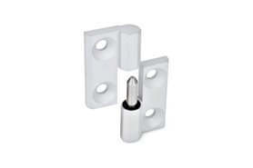 Zawias prawy, odlew z cynku, srebrny RAL 9006 50 x 50 mm | Pod śruby stożkowe M6 | ELESA+GANTER GN 337-ZD-50-50-A-1-SR