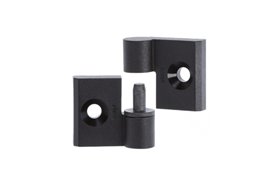 Zawias demontowalny do profili 40 mm z rowkiem 10 mm, 32 x 60 mm, otwory pod śruby stożkowe M6, sworzeń lewy (CFGY-S), czarny - ELESA+GANTER CFGY.40/40 SH-6-S-10