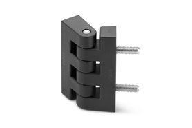 Zawias z technopolimeru do wąskich ram 40,5 x 24 mm | wtopki M4 + trzpienie M4 | czarny - ELESA+GANTER CFF.40 B-M4-p-M4x18