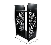 Stojak na drewno kominkowe | 46 x 40 x 115  cm | blacha 2,5 mm | wzór: PTAK - DARMET