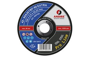 Tarcza wypukła do cięcia PRO-LINE | wersja EXTRA | typ 42 | 125 x 2,5 x 22,2 mm | 95A30TBF - ANDRE 020103