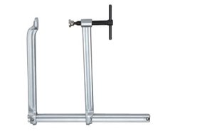 Ścisk stalowy, śrubowy, o dużej głębokości chwytania, model EUD/T z uchwytem "T", 250 X 250 mm, nacisk 340 kg - ZALCO EUD25T25
