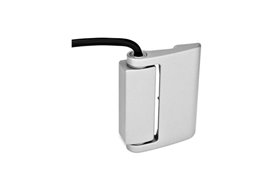 Zawias z wyłącznikiem bezpieczeństwa 79 x 101 mm, styki 1NO+2NC | 7 otworów M5 | przewód 2 m u góry | srebrny - ELESA+GANTER GN 139.1-79-101-AK-2