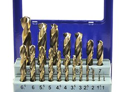 Zestaw wierteł do metalu HSS-Co, zakres 1-10MM - 19 szt.
