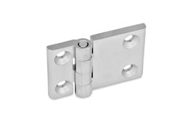 Zawias 63 x 50 mm, przedłużony poziomo, 4 otwory pod śruby stożkowe, stal nierdzewna | ELESA+GANTER GN 237-NI-63-50-A-GS