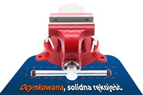 Imadło ślusarskie | szczęki ząbkowane 150 mm | z kowadełkiem i podstawą obrotową 360° - FORWARD FSV06
