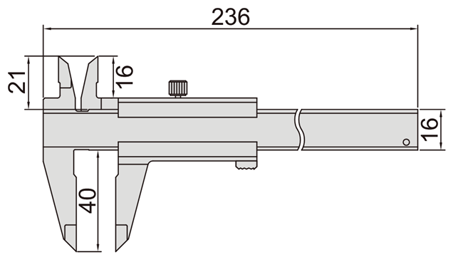 Suwmiarka noniuszowa INSIZE typ 1205 - wymiary