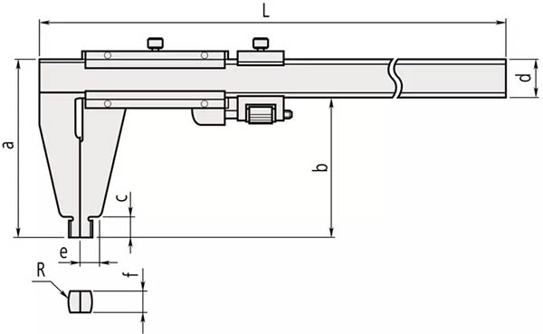 Suwmiarka 150 mm noniuszowa 530-122 mitutoyo - wymiary
