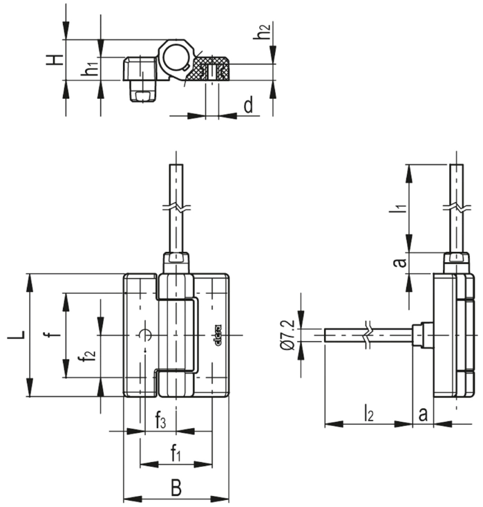 Rysunek wymiarowy zawiasu CFM-PC