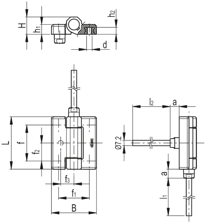 Rysunek wymiarowy zawiasu CFM-PC