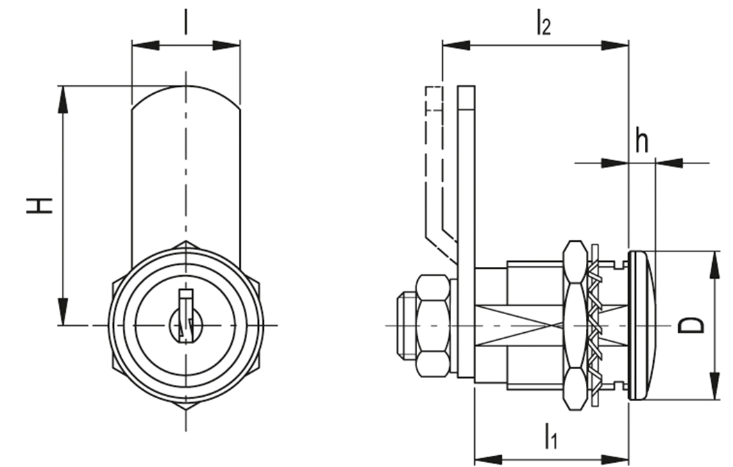 Rysunek wymiarowy zamka CS-SST