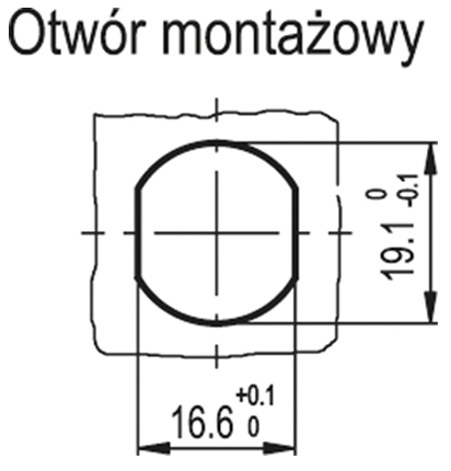 Otwór montażowy zamka CS-SST
