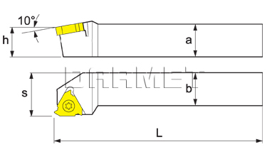 Nóż tokarski składany do toczenia gwintów zewnętrznych - wymiary