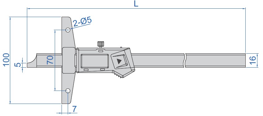rysunek techniczny glebokosciomierz