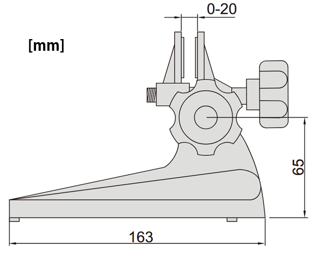 uchwyt pod mikrometr 156-101-10 mitutoyo - wymiary